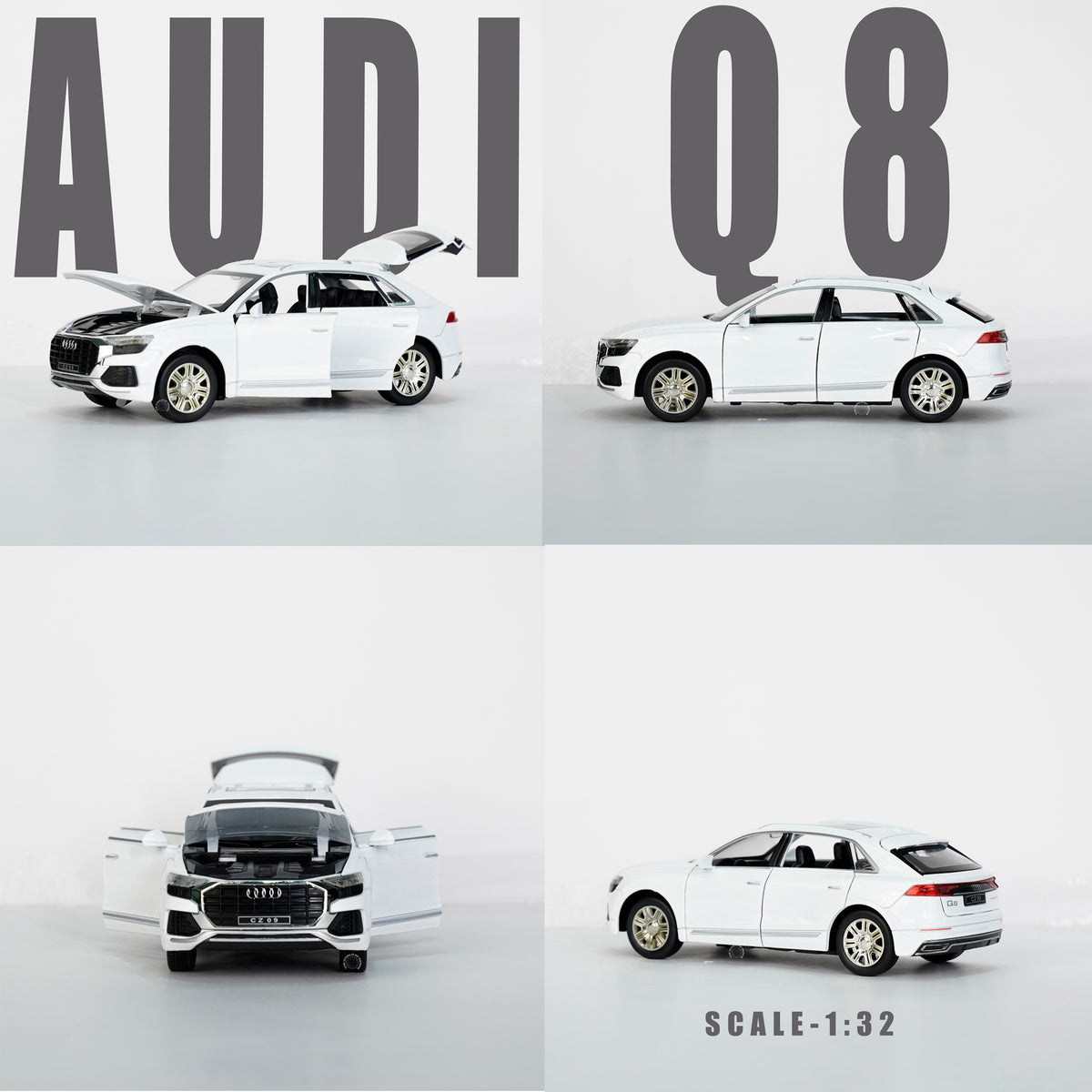 WHITE-AUDI Q8 SCALE - 1:24 - The World Of Nerds