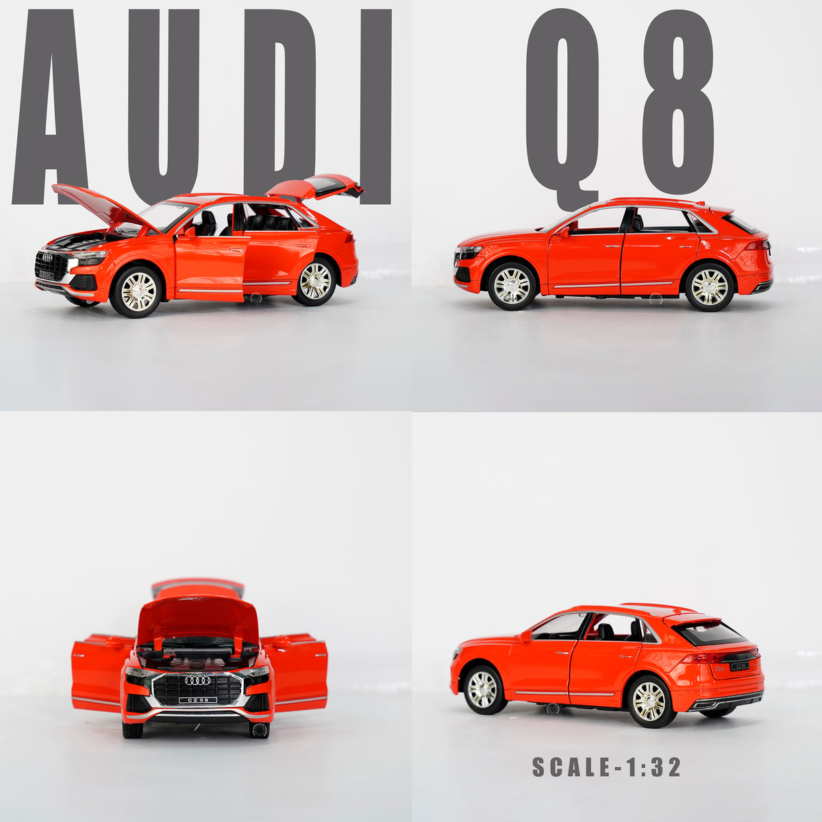 RED-AUDI Q8 SCALE - 1:24 - The World Of Nerds
