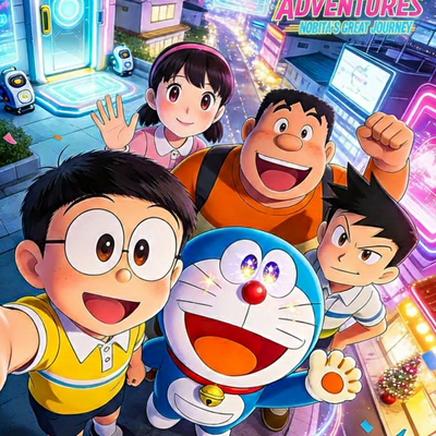 Cartoon Time-Space Adventure A3+ HD Kids Wall Poster - 2