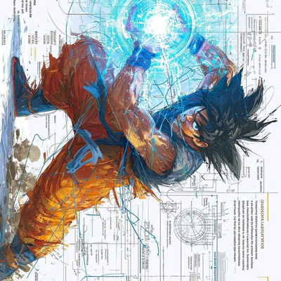 Anime Warrior Energy A3+ HD Action Art Wall Poster - 2