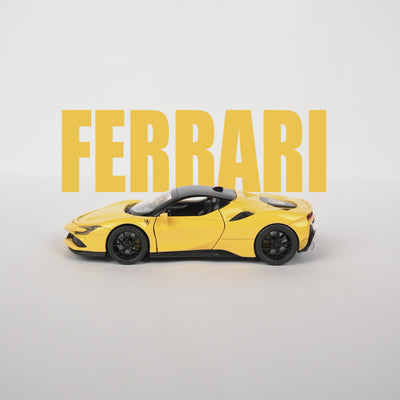 Ferrari SF90 Yellow Model Car - 1:32 Scale Diecast