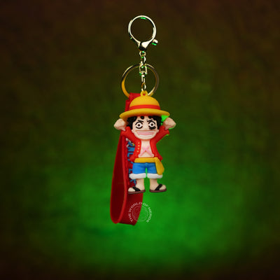 One Piece Monkey D. Luffy Celebration Chibi 3D Rubber Keychain
