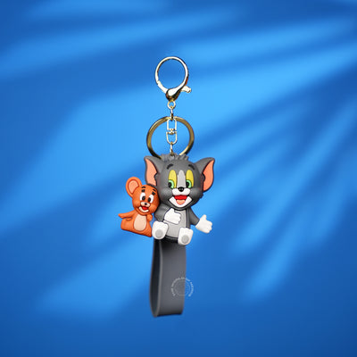 Tom & Jerry Sitting Cartoon Strap Keychain