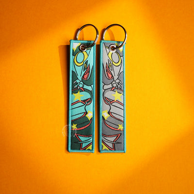 Stylish Anime Keychains – Metallic Warrior Motif