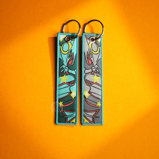 Stylish Anime Keychains – Metallic Warrior Motif