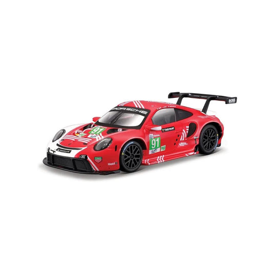 BBURAGO WHITE AND RED MIXED PORSCHE 911 RSR SCALE - 1:24