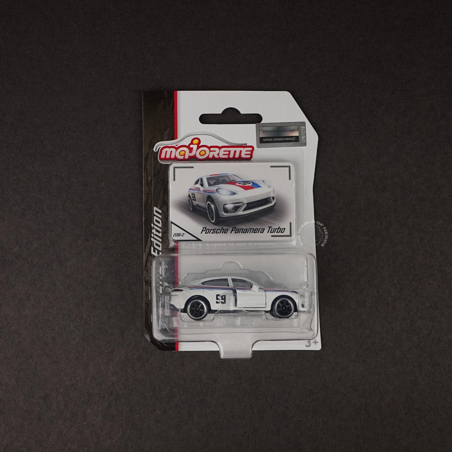 Majorette Porsche Panamera Turbo Diecast Car – White Racing Edition - The World Of Nerds