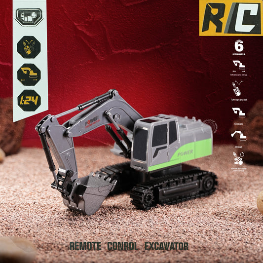 Remote Control Construction Excavator Grey Colour Vehicle