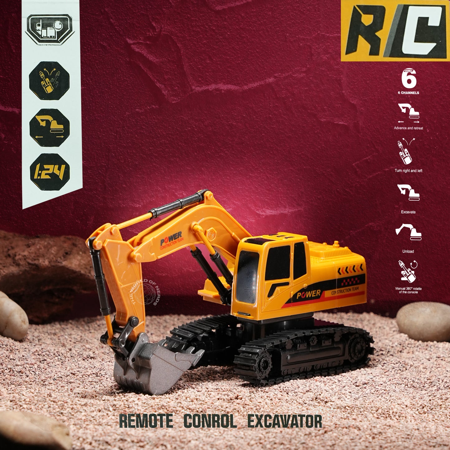 Yellow Digger RC Model – Mini Construction Experience