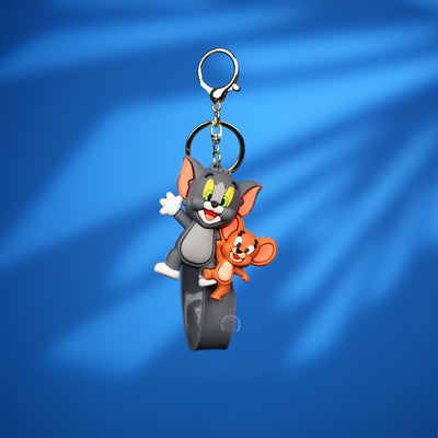 Tom & Jerry Waving Duo Strap Keychain