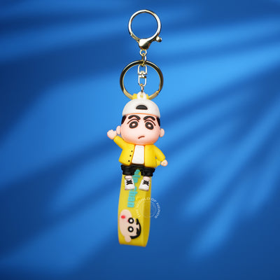 Shin Chan Yellow Outfit Cartoon Strap Keychain