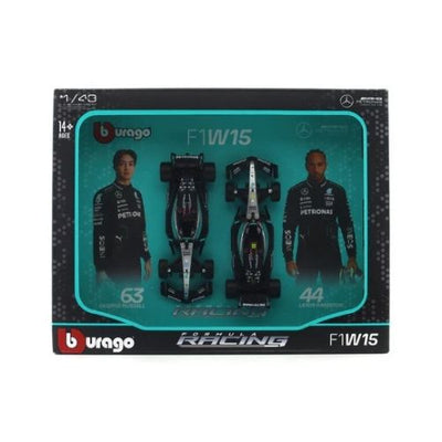 BBURAGO FORMULA RACING F1W 15 GEORGE RUSSELL AND LEWIS HAMILTON SCALE - 1:43