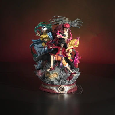 One Piece Brotherhood Action Figure Set – Luffy, Ace & Law 18cm Anime Collectible with Display Base