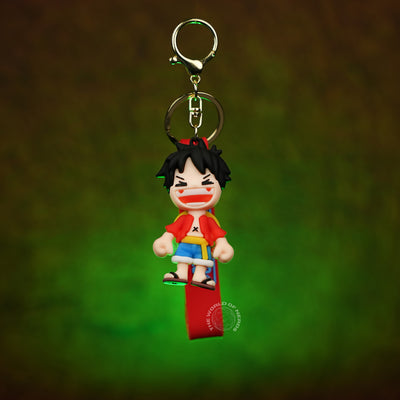 One Piece Monkey D. Luffy Laughing Chibi 3D Rubber Keychain - 2