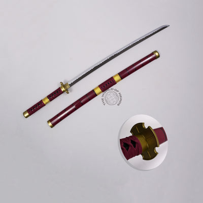 Zoro Red Sandai Kitetsu Wooden Katana – One Piece Anime Sword