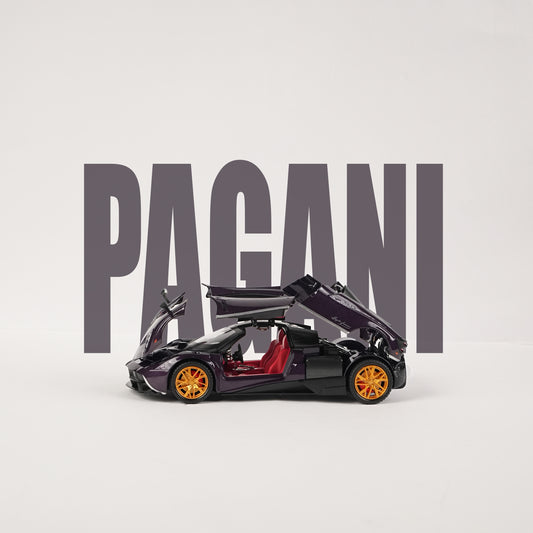 Pagani Huayra Dark Purple Die-Cast Model with Opening Doors