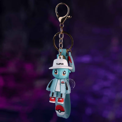 Pokemon Squirtle Keychain in Tracksuit - Adorable Collectible Charm