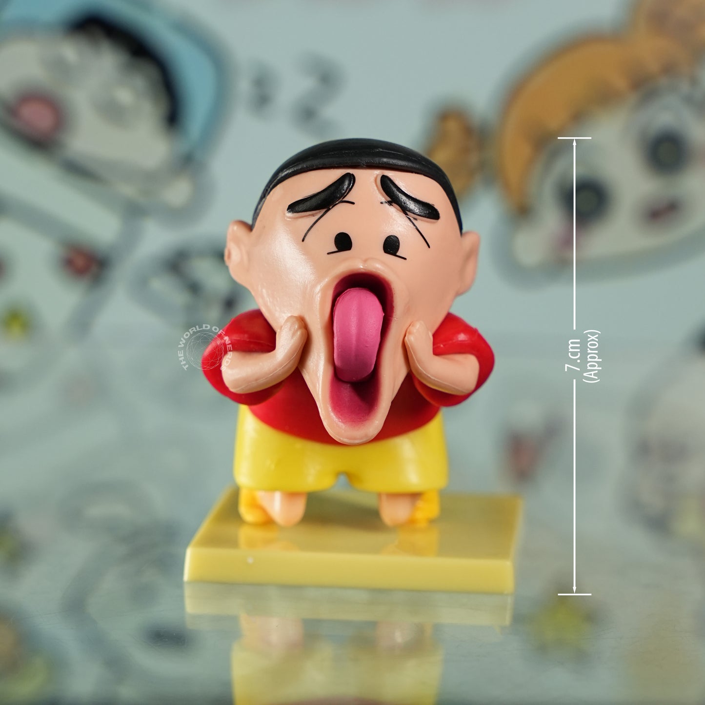 Shinchan Cartoon Statue Making a Goofy Expression