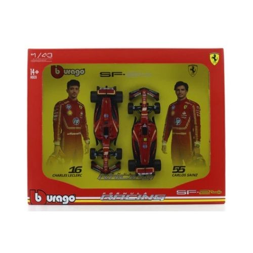 BBURAGO FORMULA RACING SF - 24 CHARLES LECLERC AND CARLOS SAINZ SCALE - 1:43