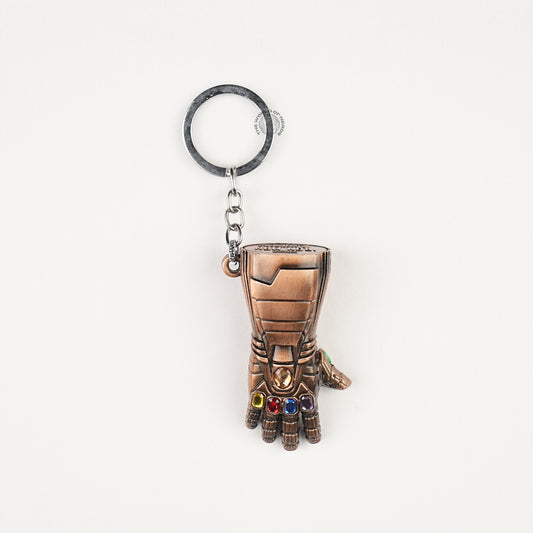 Bronze Colour Infinity Gauntlet Keychain with Multi-Colored Infinity Stones