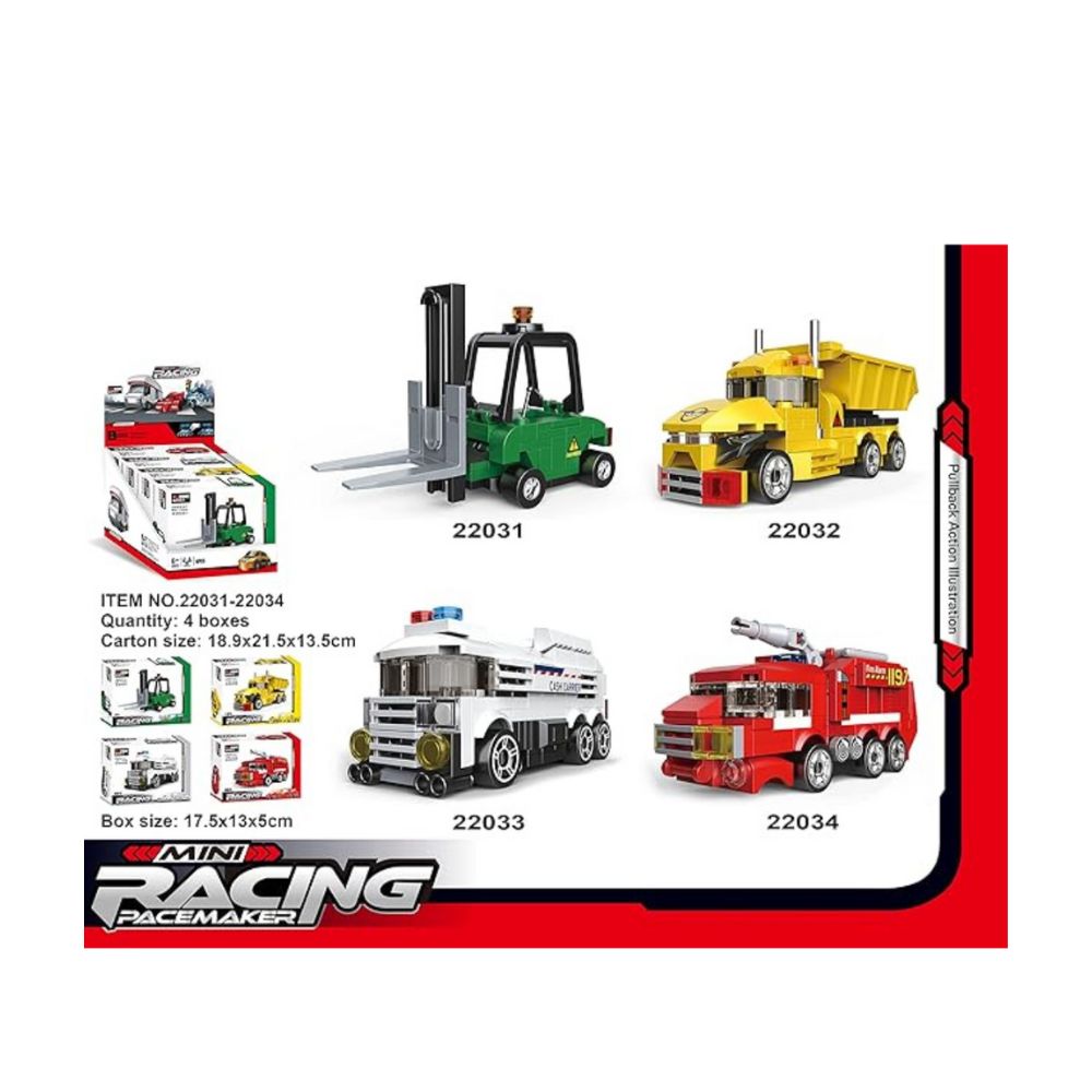 DECOOL MINI RACING PACEMAKER PULLBACK LIFT TRUCK