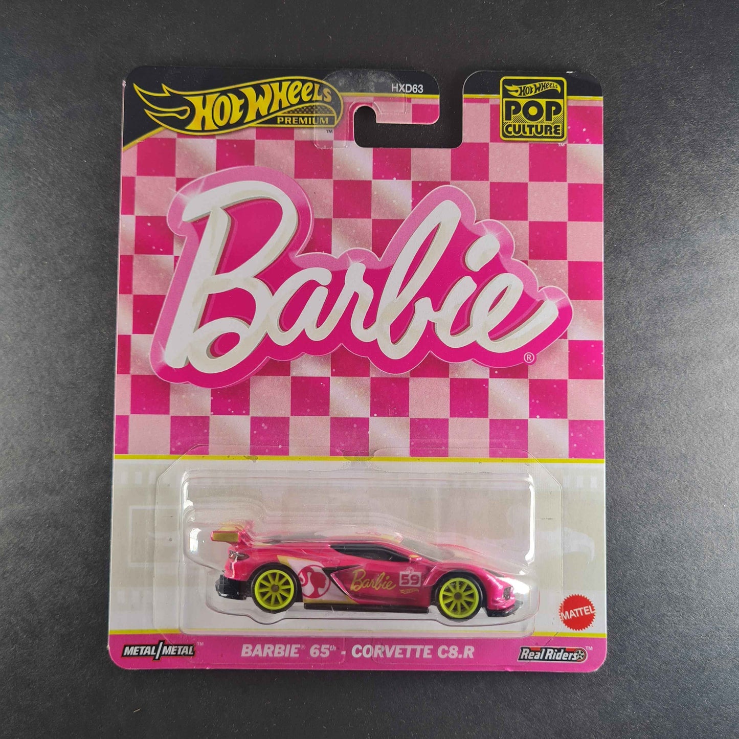 HOT WHEELS PREMIUM BARBIE CORVETTE C8.R 65TH ANNIVERSARY EDITION