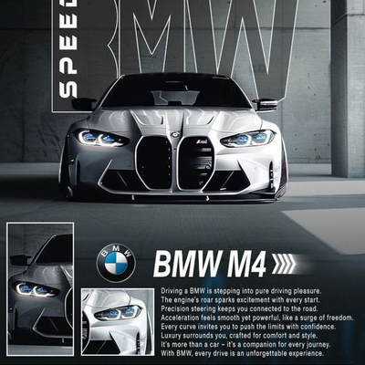 BMW M4 Speed Edition A3+ HD Car Wall Poster - 2