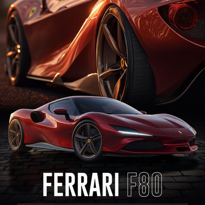 Ferrari F80 Hypercar A3+ HD Performance Car Wall Poster - 2