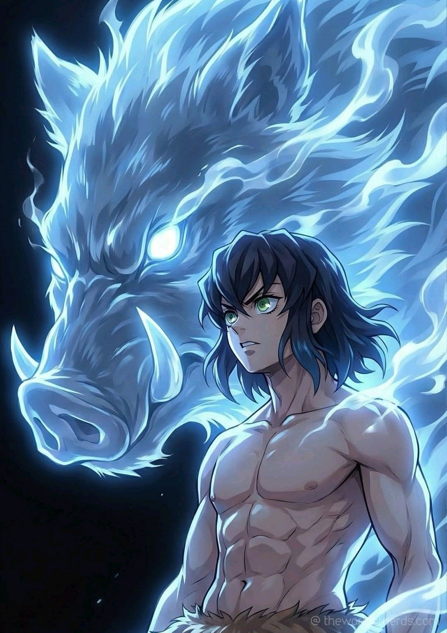 Beast Spirit Anime Warrior A3+ HD Fantasy Wall Poster - The World Of Nerds