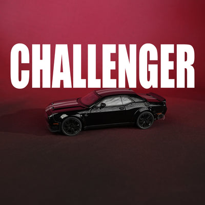 Dodge Challenger Black Model Car - 1:22 Scale Diecast - 2