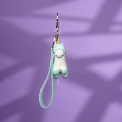 Light Blue Unicorn Cute Strap Keychain - 2