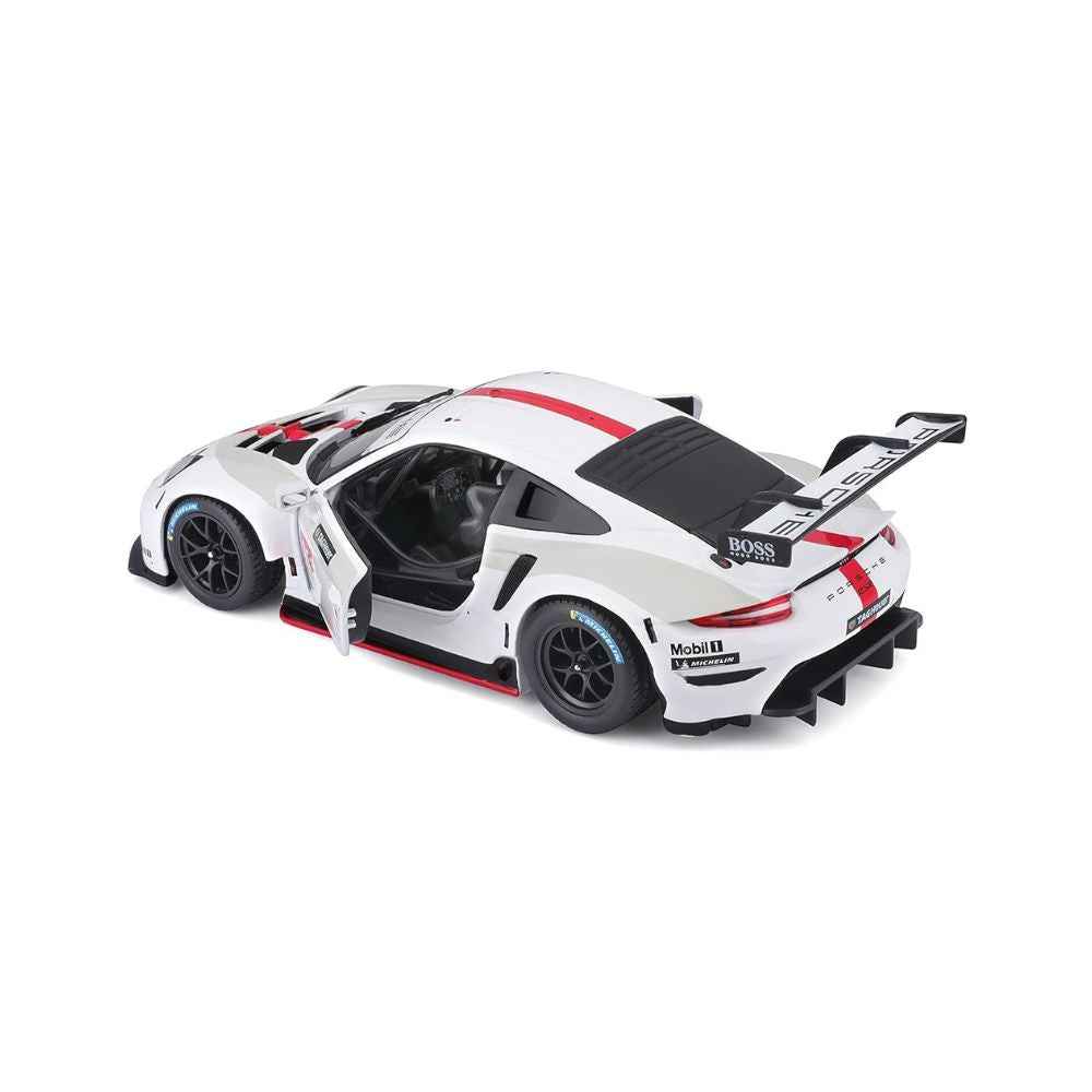 BBURAGO White Porsche 911 RSR 1:24 Scale Model Car for Collectors