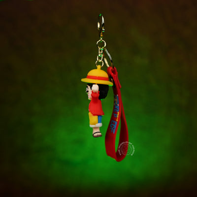 One Piece Monkey D. Luffy Celebration Chibi 3D Rubber Keychain - 2