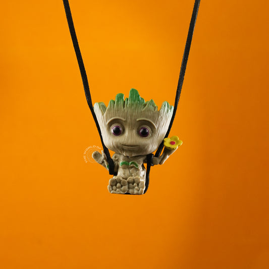 Adorable Groot Figurine Hanging Joyfully