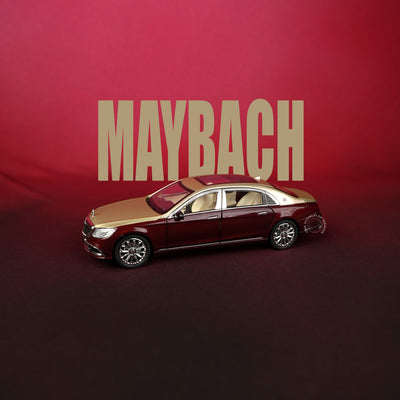 Mercedes-Benz Maybach S-Class Maroon & Cream Model Car - 1:24 Scale Diecast - 2