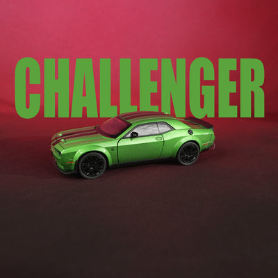 Dodge Challenger Green Model Car - 1:22 Scale Diecast - 2