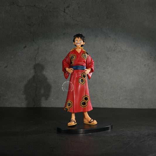 Straw Hat Luffy Ready for Battle in Traditional Robe
