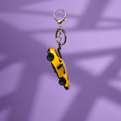 Yellow Lamborghini Sports Car Keychain - 2