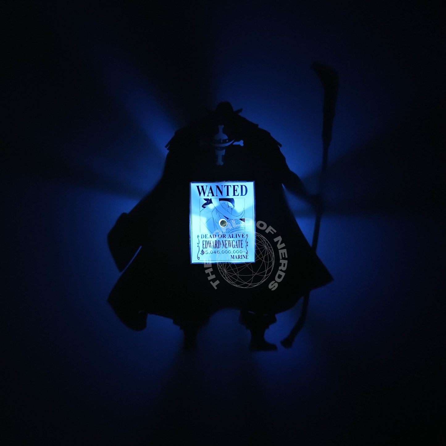 Edward Newgate Whitebeard Wanted Shadow Light Box – One Piece LED Wall Decor