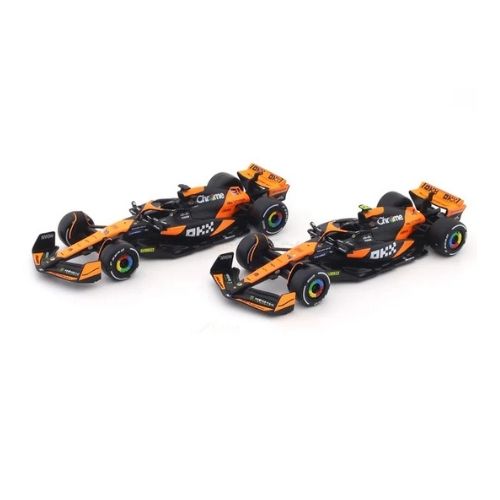 BBURAGO FORMULA RACING MCLAREN MCL 38 MIAMI GRAND PRIX 2024 OSCAR PIASTRI AND LANDO NORRIS SCALE - 1:43