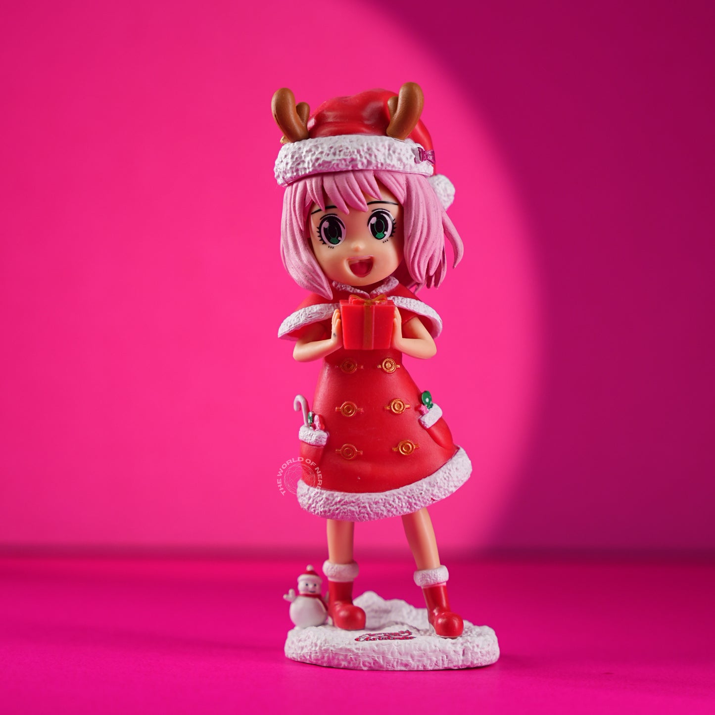 Festive Holiday Collectible – Pink-Haired Anime Figurine