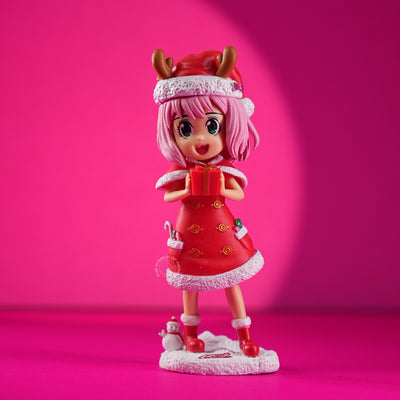 Festive Holiday Collectible – Pink-Haired Anime Figurine - 2