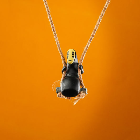 Minimalist Art of No-Face on a Rope Swing