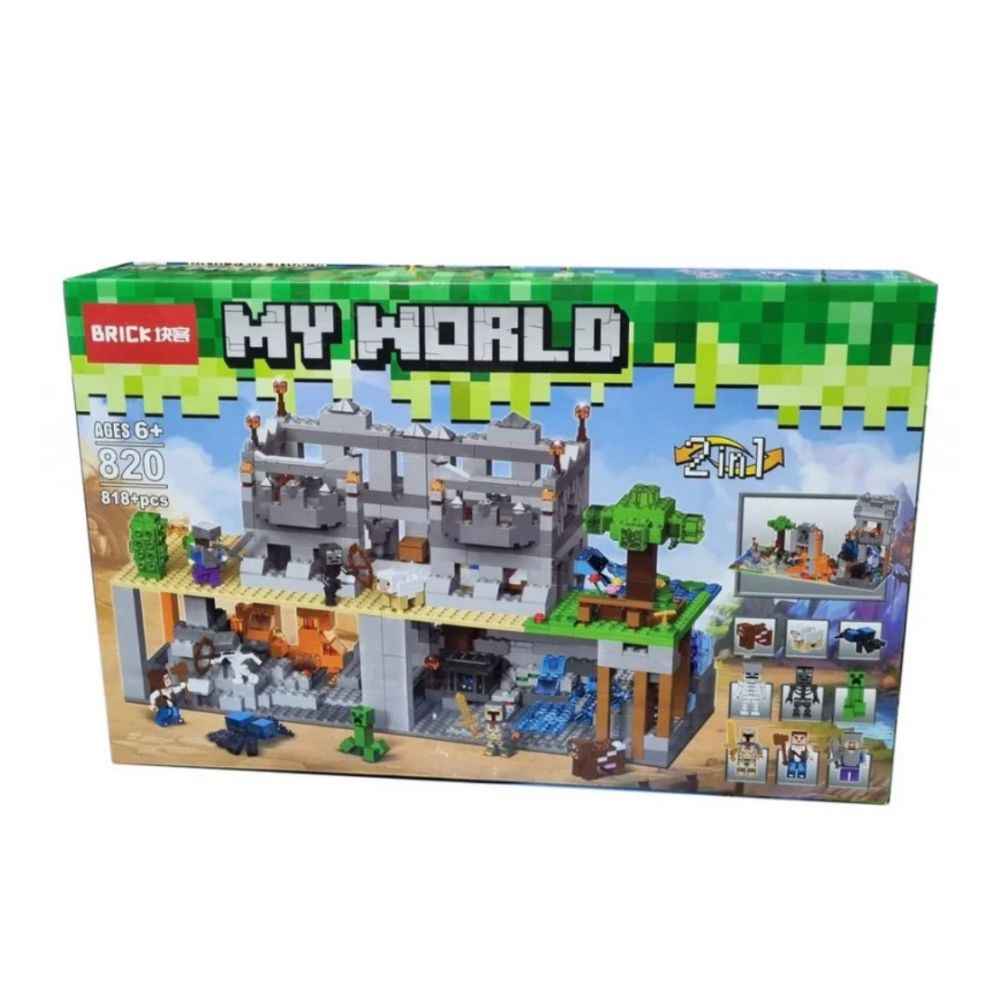 BRICK MY WORLD 2 IN 1 MINECRAFT 818+ PCS BLOCKS - Ultimate Minecraft Building Blocks Set