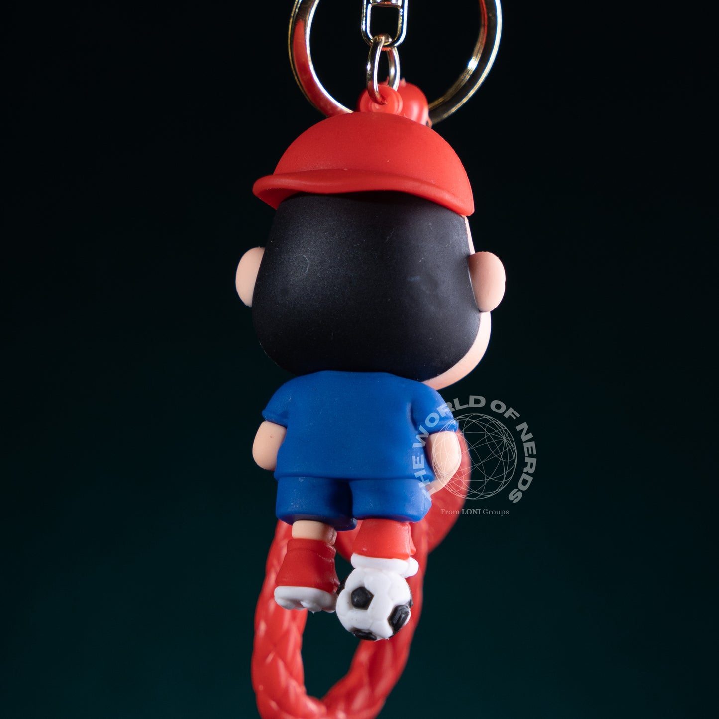 SHIN CHAN IN BLUE JERSEY WITH FOOTBALL KEYCHAIN