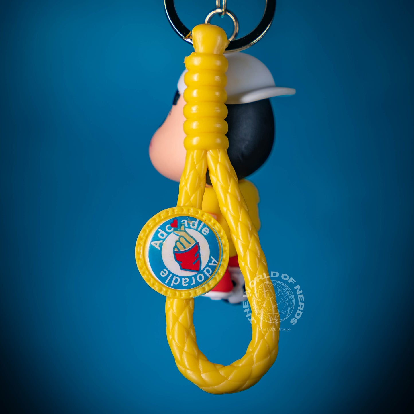 SHIN CHAN IN YELLOW JERSEY WITH FOOTBALL KEYCHAIN