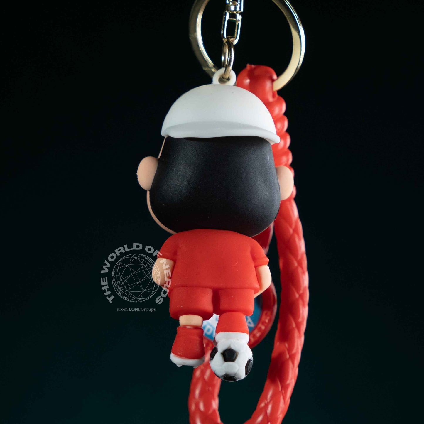 SHIN CHAN IN RED JERSEY WITH FOOTBALL KEYCHAIN - Perfect Shin Chan Keychain for Fans