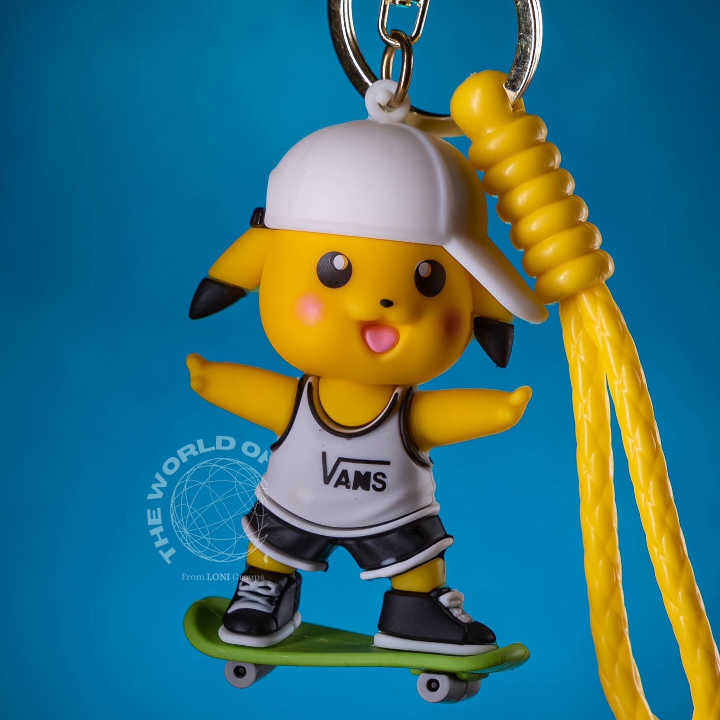 PIKACHU ON SKATEBOARD KEYCHAIN