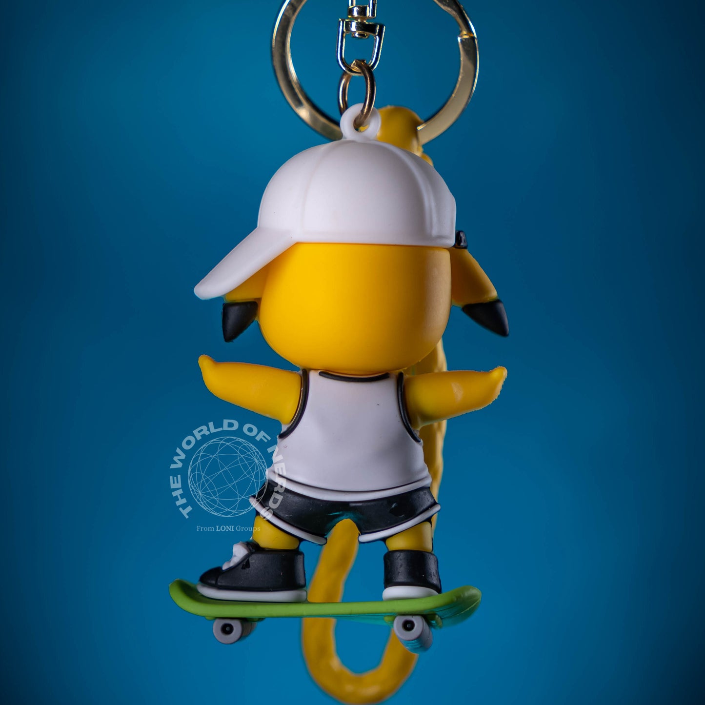 PIKACHU ON SKATEBOARD KEYCHAIN