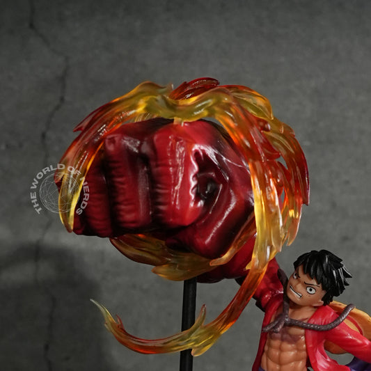 One Piece Luffy Statue with Red Giant Punch Figure